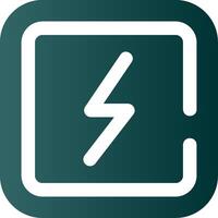 Electricity Glyph Gradient Green Icon vector