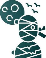 Mummy Glyph Gradient Green Icon vector