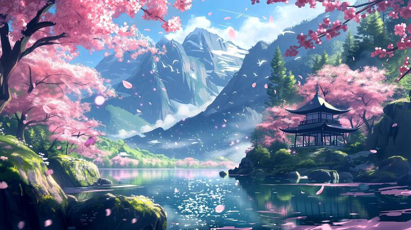 Anime Landscape Stock Video Footage for Free Download