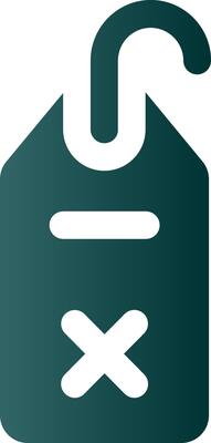 Delete tag Glyph Gradient Green Icon