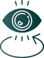 Eye Glyph Gradient Green Icon vector