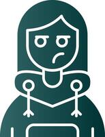 mentiroso glifo degradado verde icono vector