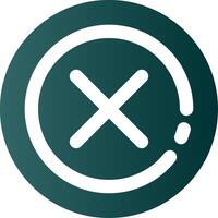 Delete 1 Glyph Gradient Green Icon vector