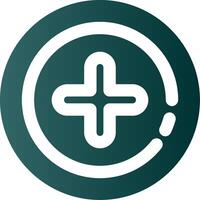 Add 2 Glyph Gradient Green Icon vector