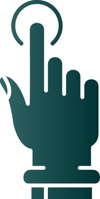 Tap Glyph Gradient Green Icon