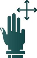 Three Fingers Move Glyph Gradient Green Icon vector