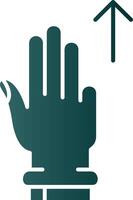 Three Fingers Up Glyph Gradient Green Icon vector