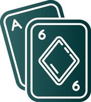 Poker Glyph Gradient Green Icon vector