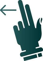 Two Fingers Left Glyph Gradient Green Icon vector