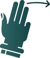 Three Fingers Right Glyph Gradient Green Icon vector