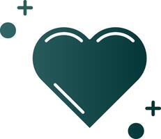 Hearts Glyph Gradient Green Icon vector