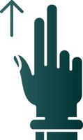 Two Fingers Up Glyph Gradient Green Icon vector