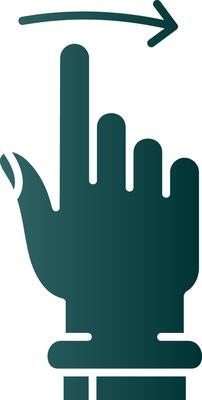 Swipe Right Glyph Gradient Green Icon