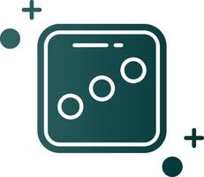 Dice three Glyph Gradient Green Icon vector