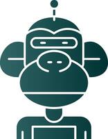 Robot Glyph Gradient Green Icon vector