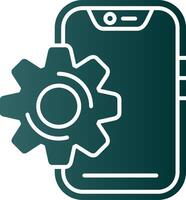 Setting Glyph Gradient Green Icon vector