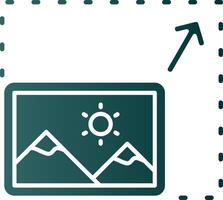 Resize Glyph Gradient Green Icon vector