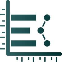 Bar chart Glyph Gradient Green Icon vector