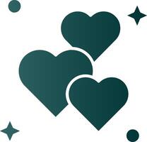 Love Glyph Gradient Green Icon vector