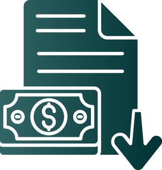 Decrease Glyph Gradient Green Icon vector