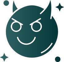 Demon Glyph Gradient Green Icon vector