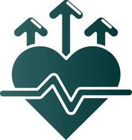 Heart rate Glyph Gradient Green Icon vector