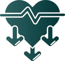 Heart rate Glyph Gradient Green Icon vector