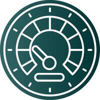 Speedometer Glyph Gradient Green Icon vector