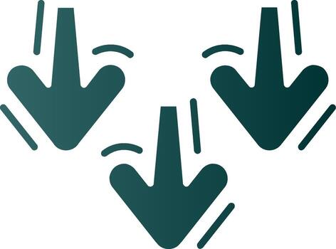 Decrease Glyph Gradient Green Icon vector
