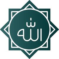 Allah Glyph Gradient Green Icon vector