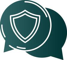 Secure Glyph Gradient Green Icon vector