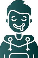 Drooling Glyph Gradient Green Icon vector