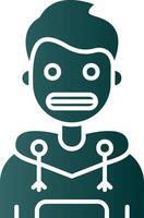 Shocked Glyph Gradient Green Icon vector