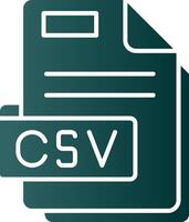 Csv Glyph Gradient Green Icon vector