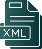Xml Glyph Gradient Green Icon vector