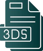 3ds Glyph Gradient Green Icon vector