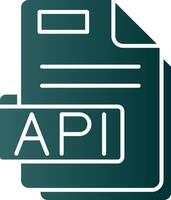 Api Glyph Gradient Green Icon vector