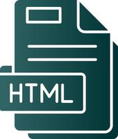 Html Glyph Gradient Green Icon vector