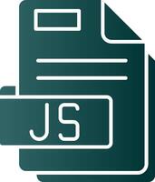 Js Glyph Gradient Green Icon vector