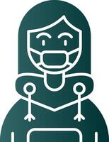 Face mask Glyph Gradient Green Icon vector