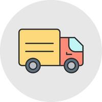 Delivery Truck Line Filled Light Circle Icon vector