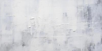 AI generated Abstract white oil paint brushstrokes texture pattern background. Contemporary modern art painting with the use of palette knife, highly textured wallpaper backdrop photo