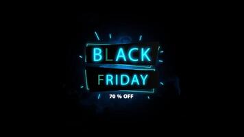 black friday sale banner with neon sign video