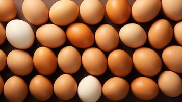 AI generated Fresh farm chicken eggs full frame background photo