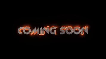 the coming soon text on a black background video