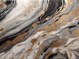 AI generated Abstract background of acrylic paints in black, brown and beige colors. Marble abstract acrylic background. photo