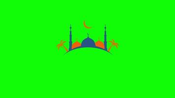 Mosque Building Realistic 3D Design Isolated with Green Background Suitable. Holy Mosque Animation in Green Screen. video