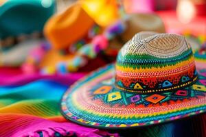 AI generated spirit of Cinco de Mayo celebrations with vibrant decorations photo