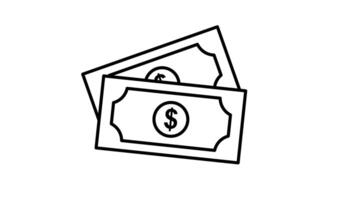 i soldi denaro contante icona animato. adatto per attività commerciale e finanza concetto illustrazione. linea stile icona video