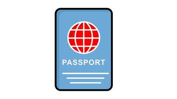 Animé passeport signe adapté pour Voyage et document concept illustration video